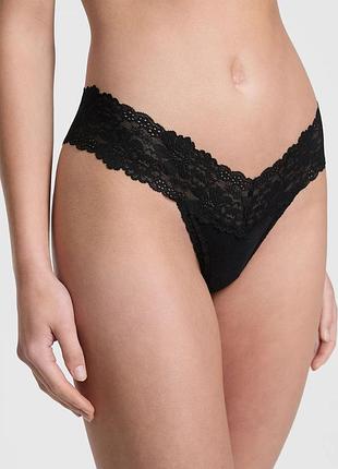 Женские трусики в рубчик victoria's secret pink тонг