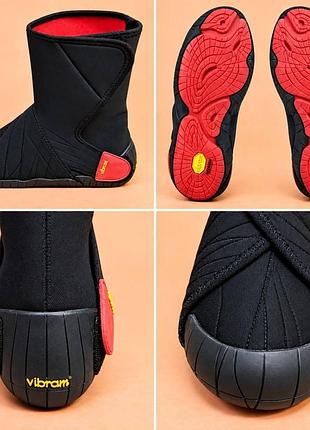 Ботинки чёрно-красные furoshiki vibram средней высоты, размер 40-41