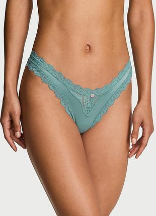 Жіночі трусики бразиліана victoria's secret з мереживом