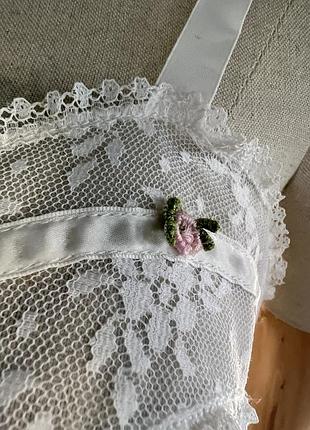 Винтаж, пеньюар кружевной,белый, 8