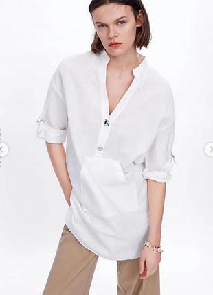 Блуза, туніка жіноча натуральна zara, розмір л