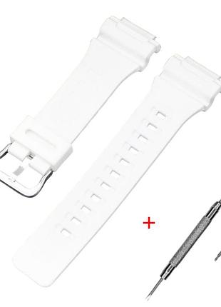 Ремінець для casio ae-1000w white si білий поліуретановий (1051-1022)