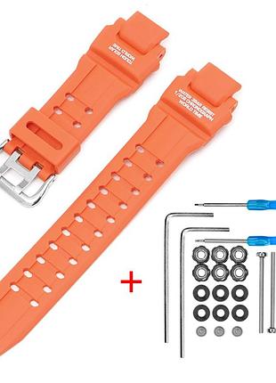 Ремінець для casio g-shock ga-1000 orange si помаранчевий полімерний (1051-1118)