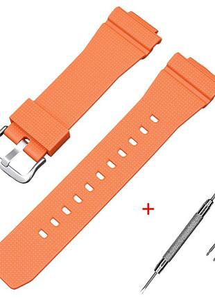 Ремінець casio g-shock gm-2100 orange si помаранчевий поліуретановий для ga-2100/2110