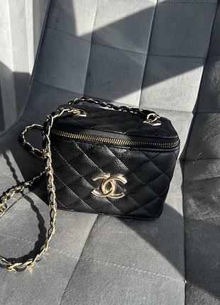 Сумка для жінок chanel чорна маленька стьобана