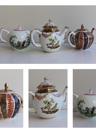 Коллекционные фарфоровые чайники franklin mint, victoria & albert museum , 1985 г, 3 шт
