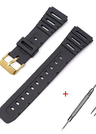 Ремешок для casio f91w 18mm black gd