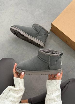 Трендові ugg ultra mini grey suede🩶