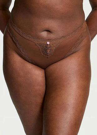 Трусики тонг victoria's secret с кружевом