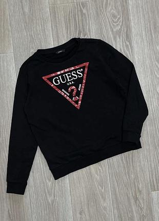 Жіночий світшот guess чорний з логотипом