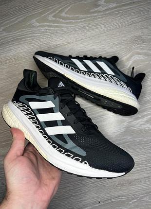 Кросівки чоловічі adidas solar glide 3 чорні з білими смугами, розмір 42 (26,5 см)