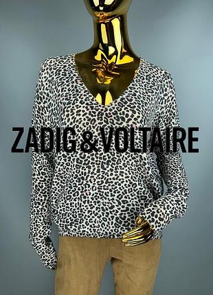 Кашемировий светр леопардовий принт zadig & voltier