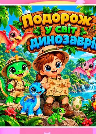 Міні альбом на липучках "подорож у світ динозаврів"