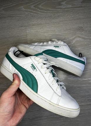Кросівки чоловічі puma basket classic біло-зелені, розмір 44