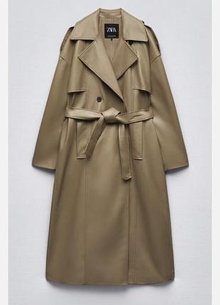 Тренч zara шкіряний