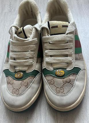 Кеди унісекс gucci з монограмою та смужками