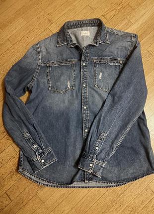 Чоловіча джинсова сорочка pepejeans синя