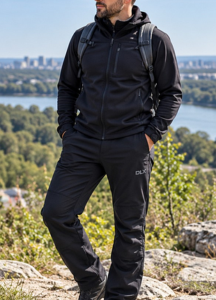 Мужские брюки dlx softshell черные туристические outdoor xl 52