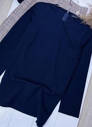 Подовжена блуза zara xs темно синя блуза класична базова блуза зара