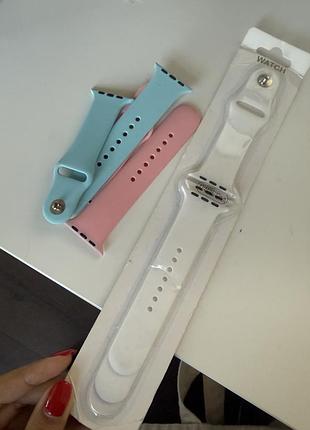 Набор 3шт силіконових ремінців для apple watch