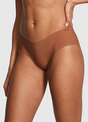 Бесшовные трусики хипхаггеры victoria's secret pink с логотипом