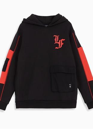 Чоловіче худі puma hoops x lafrancé чорного кольору з червоними вставками