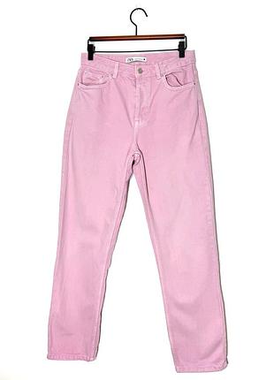 Джинси мом бузкового кольору zara