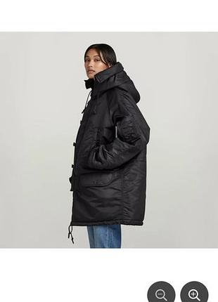Жіноча куртка g‑star af parka lune nylon oversized dark black - m