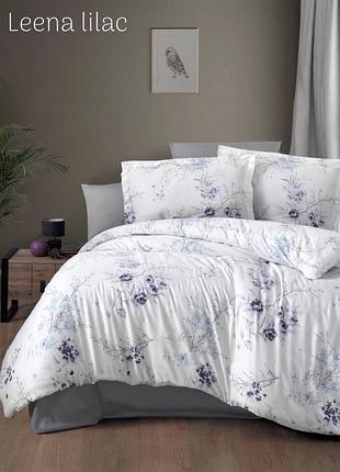 Постільна білизна issi home сатин люкс сімейний розмір leena lilac