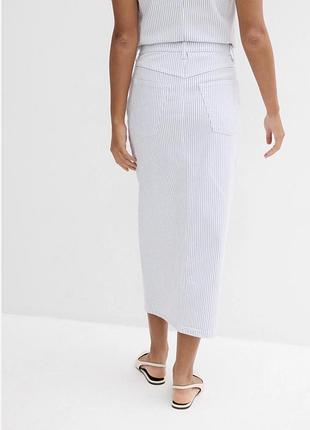 Джинсова спідниця міді/максі в смужку zara (розмір s)