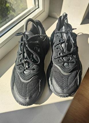 Черные красовки кожа adidas 10