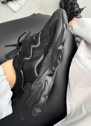 Черные красовки кожа adidas 2