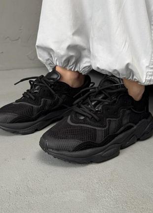Черные красовки кожа adidas 4