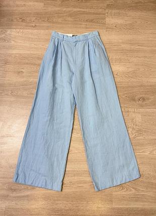 Брюки блакитні з защипами zara
