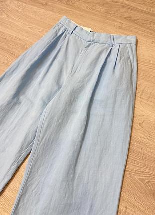 Брюки блакитні з защипами zara 2