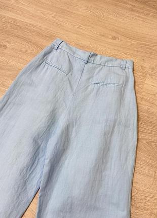 Брюки блакитні з защипами zara 4