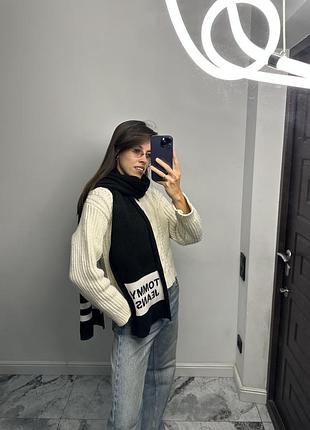 Чорний шарф базовий унісекс tommy jeans оригінал