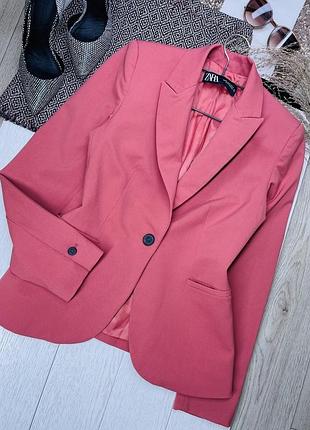 Рожевий піджак zara xs жіночий піджак приталений осінній піджак зара