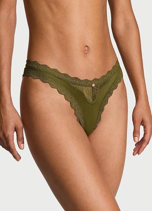 Жіночі гладкі трусики бразиліани victoria's secret з мереживом