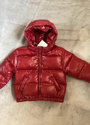 Пуховик zara червоний 128 см