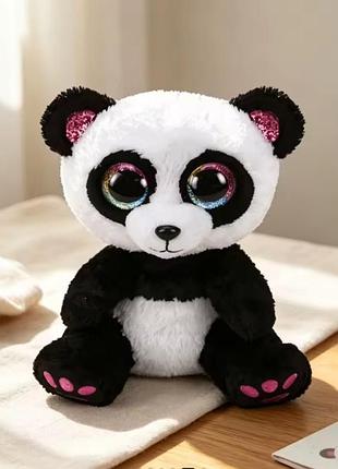 Мягкая игрушка ty beanie boo's панда paris. 22 см.