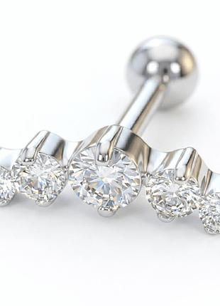 Серебряная серьга для хеликса (40001.1)