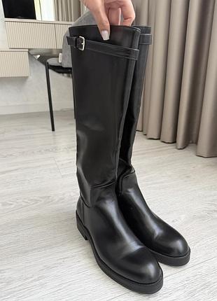 Чоботи жіночі zara чорні, розмір 37