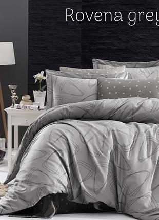 Постільна білизна issi home сатин люкс сімейний розмір rovena grey
