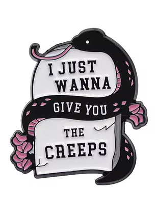 Страшный значок halloween i just wanna give you the creeps брошь хелоуин могила кладбище хеллоуин хэллоуин пин хэлоуин надгробие черная змея