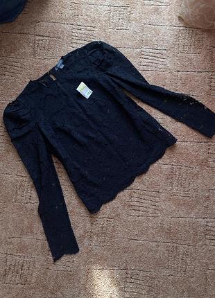 Блуза мереживна з довгим рукавом primark