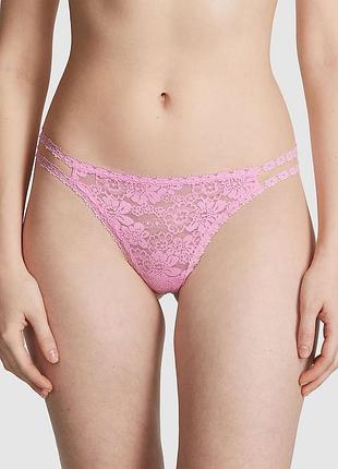 Женские кружевные трусики тонг victoria's secret pink