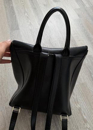 Чорний шкіряний рюкзак dkny 3