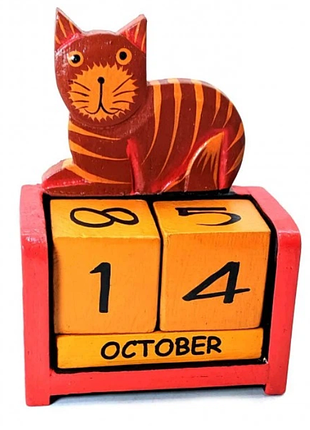 Календарь brown cat, 14.5х10х5.5 см деревянный