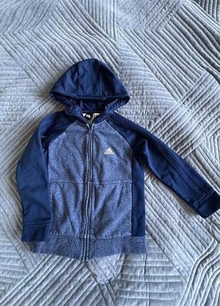 Худі для хлопчика adidas утеплене на змійці, синє, 122 см